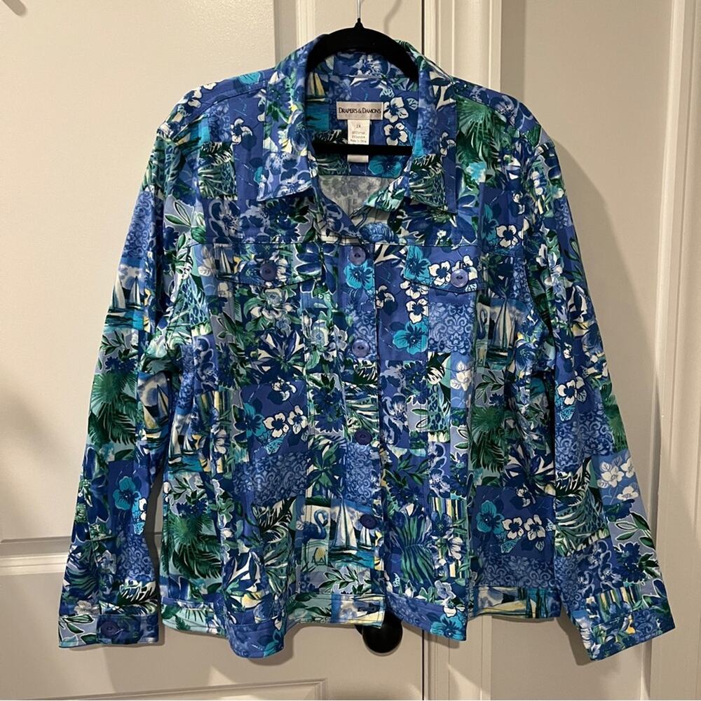 NWOT Drapers and Damons Floral Light Jacket Plus size 2X